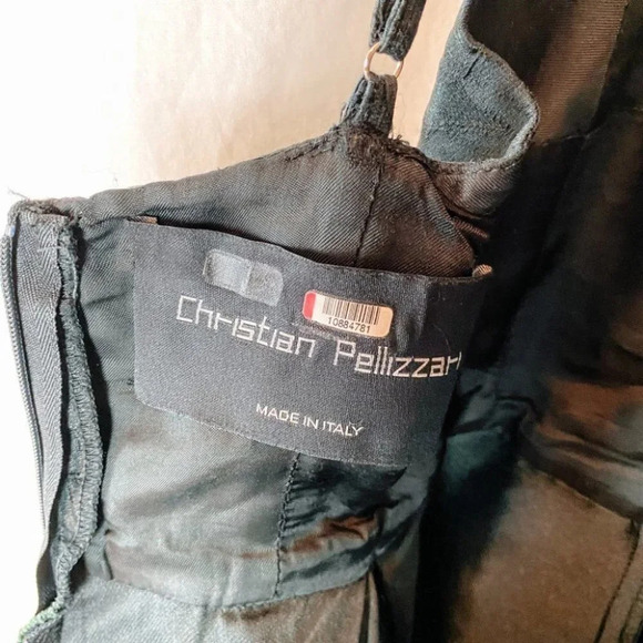 Christian Pellizzari Green Mixed Media High-Low Gown $1135 - Picture 11 of 12